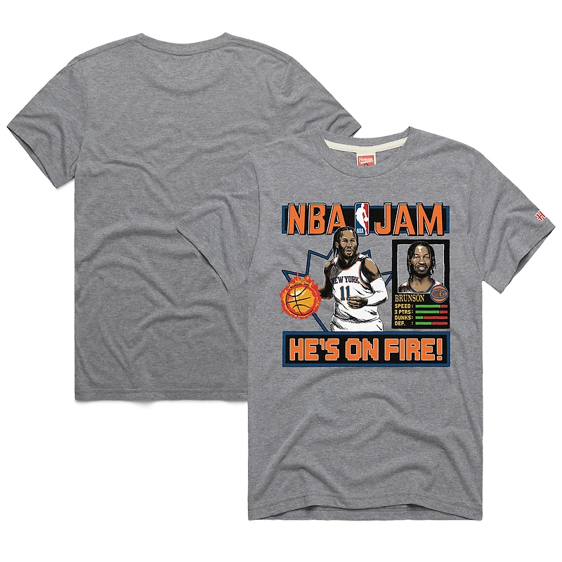 T-shirt unisexe gris hommage à Jalen Brunson des New York Knicks NBA Jam Tri-Blend
