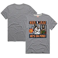 Unisex Homage Jalen Brunson Gray New York Knicks NBA Jam Tri-Blend T-Shirt