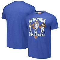 T-shirt unisexe hommage Josh Hart/Mikal Bridges/Jalen Brunson Royal New York Knicks Triple Threat Tri-Blend