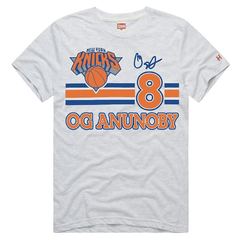 Unisex Homage OG Anunoby Ash New York Knicks Signature Name & Number Tri-Blend T-Shirt
