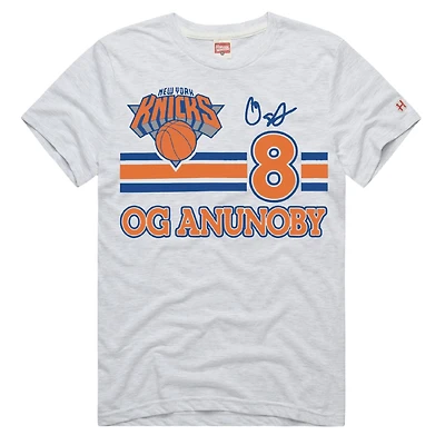 Unisex Homage OG Anunoby Ash New York Knicks Signature Name & Number Tri-Blend T-Shirt