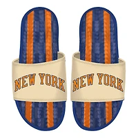 Sandales unisexe ISlide crème New York Knicks édition City 2025/26 en gel