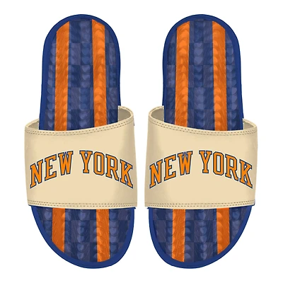 Sandales unisexe ISlide crème New York Knicks édition City 2025/26 en gel