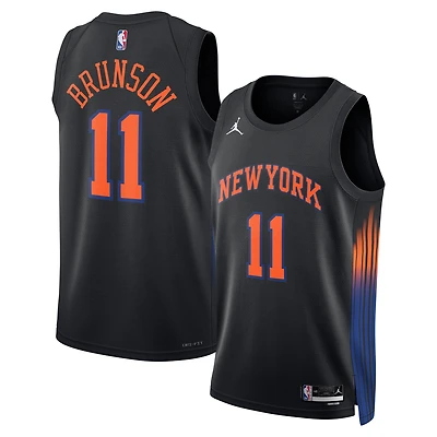 Unisex Jordan Brand Jalen Brunson Black New York Knicks Swingman Jersey - Statement Edition