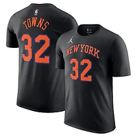 Unisex Jordan Brand Karl-Anthony Towns Black New York Knicks Name & Number T-Shirt - Statement Edition