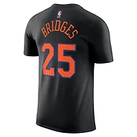 T-shirt unisexe Jordan Brand Mikal Bridges noir avec nom et numéro des New York Knicks - Édition Statement