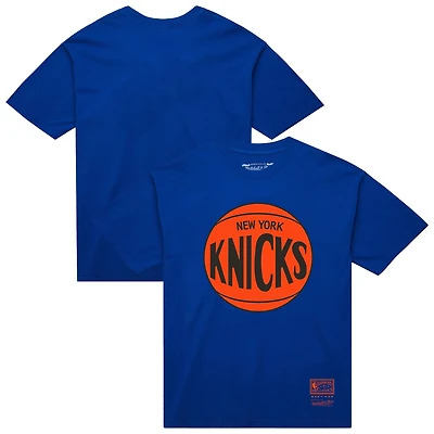 T-shirt unisexe bleu Mitchell & Ness avec logo MVP des New York Knicks Hardwood Classics
