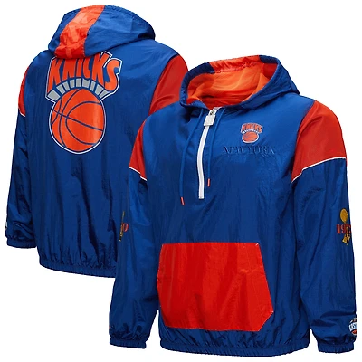 Veste coupe-vent unisexe Mitchell & Ness Royal New York Knicks Hardwood Classics Team OG 3.0 Anorak à demi-zip