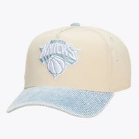 Unisex Mitchell & Ness Cream/Light Blue New York Knicks Faded Pro Snapback Hat