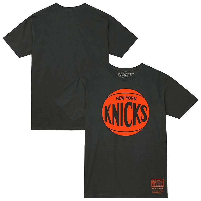 Unisex Mitchell & Ness Heather Charcoal New York Knicks Hardwood Classics MVP Logo T-Shirt