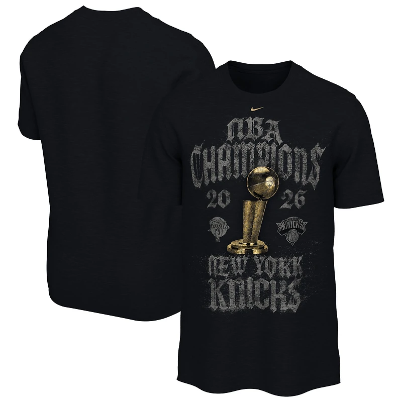 Unisex Nike Black New York Knicks 2026 NBA Finals Champions Locker Room T-Shirt