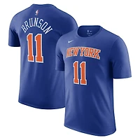 Unisex Nike Jalen Brunson Blue New York Knicks Name & Number T-Shirt - Icon Edition