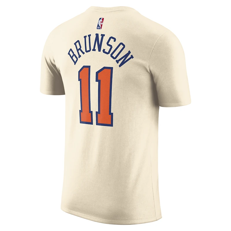 Unisex Nike Jalen Brunson Cream New York Knicks 2025/26 City Edition Name & Number T-Shirt