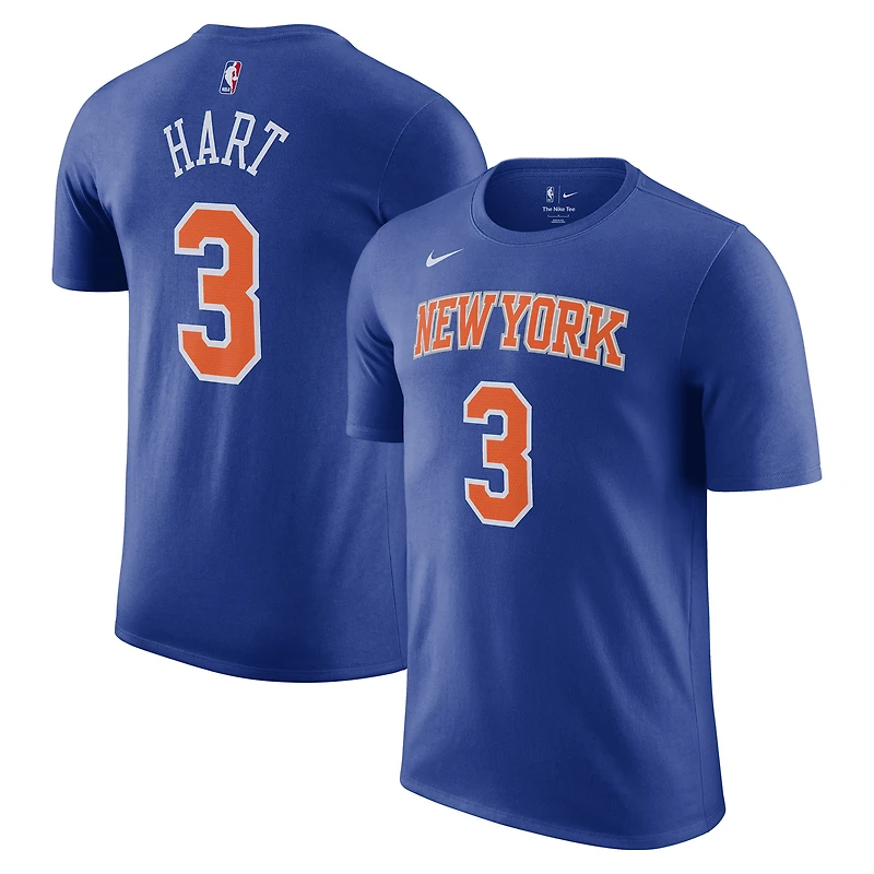 Unisex Nike Josh Hart Blue New York Knicks Name & Number T-Shirt - Icon Edition