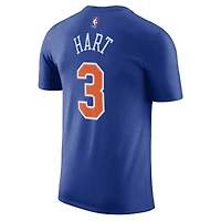 Unisex Nike Josh Hart Blue New York Knicks Name & Number T-Shirt - Icon Edition