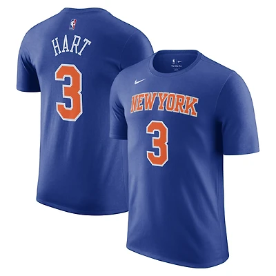 Unisex Nike Josh Hart Blue New York Knicks Name & Number T-Shirt - Icon Edition