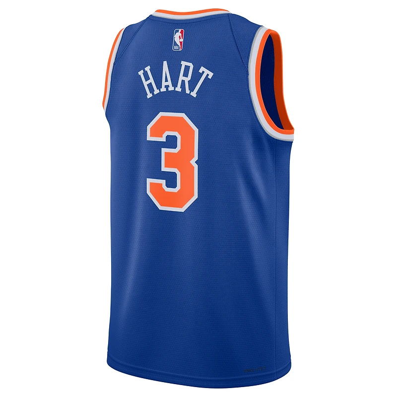 Maillot Nike unisexe Josh Hart bleu des New York Knicks Swingman - Édition Icon