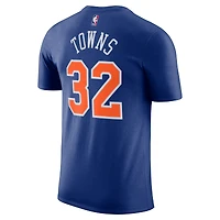 T-shirt unisexe Nike Karl-Anthony Towns bleu New York Knicks - Édition Icon