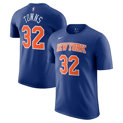T-shirt unisexe Nike Karl-Anthony Towns bleu New York Knicks - Édition Icon