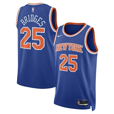 Maillot Nike Swingman unisexe Mikal Bridges bleu New York Knicks 2024 Offseason Addition
