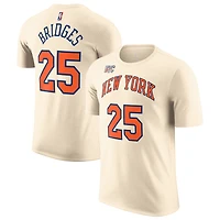 Unisex Nike Mikal Bridges Cream New York Knicks 2025/26 City Edition Name & Number T-Shirt