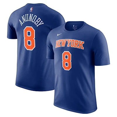 T-shirt unisexe Nike OG Anunoby bleu New York Knicks avec nom et numéro - Édition Icon