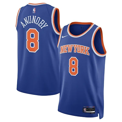 Maillot Nike OG Anunoby bleu New York Knicks Swingman - Édition Icon