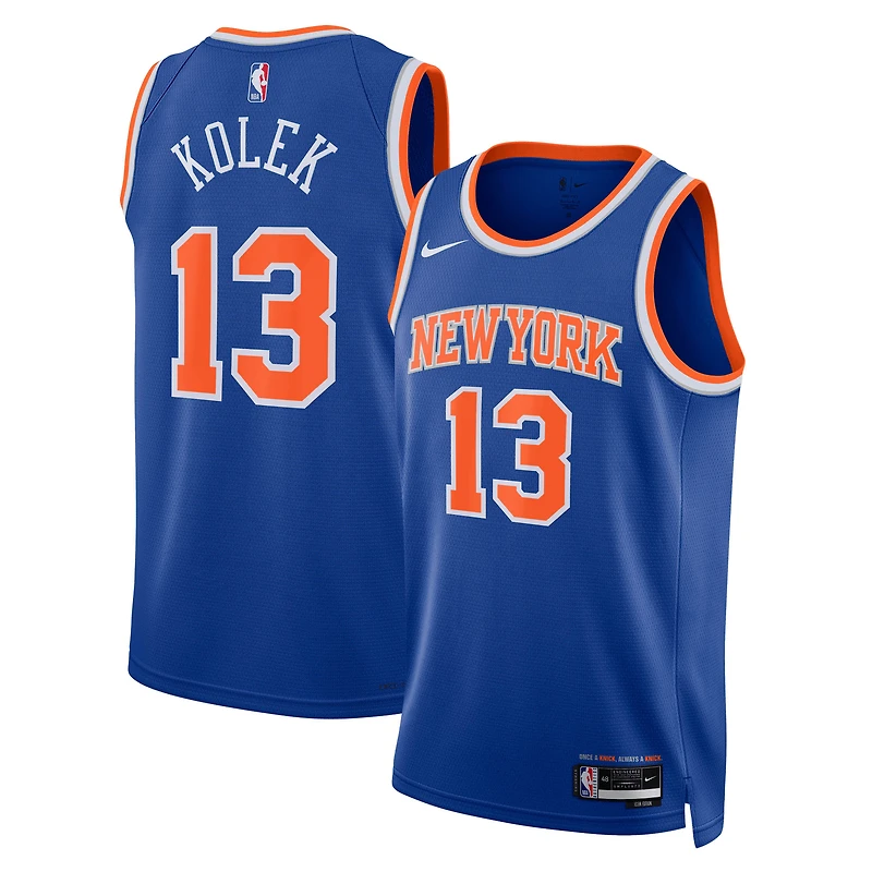 Maillot unisexe Nike Tyler Kolek bleu New York Knicks Swingman - Édition Icon
