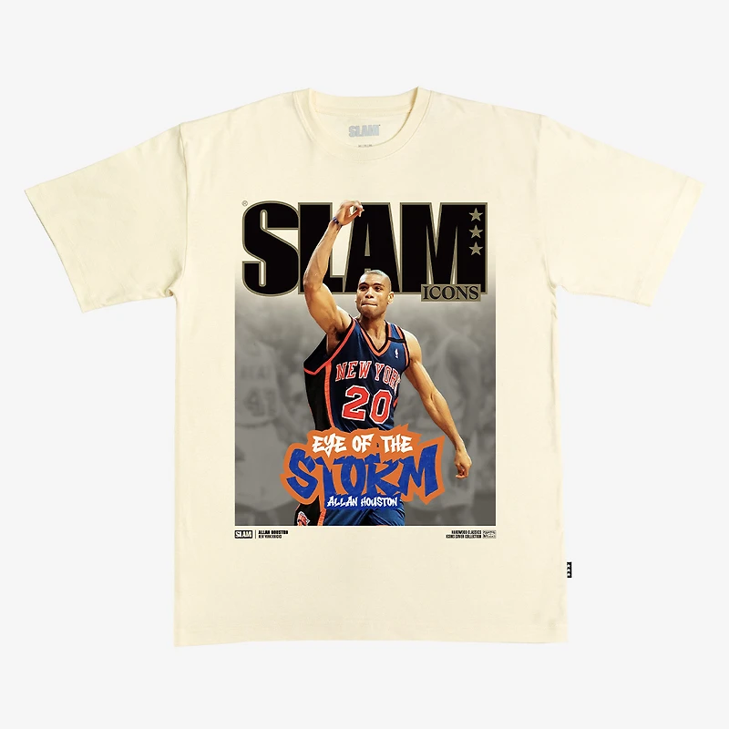 T-shirt unisexe SLAM Allan Houston crème New York Knicks Hardwood Classics Cover