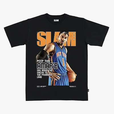 Unisex SLAM Amar'e Stoudemire Black New York Knicks Hardwood Classics Cover T-Shirt