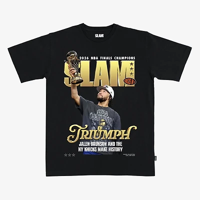 Unisex SLAM Jalen Brunson Black New York Knicks 2026 NBA Finals Champions Cover T-Shirt
