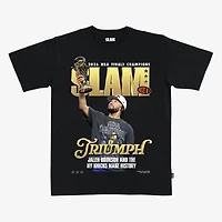 Unisex SLAM Jalen Brunson Black New York Knicks 2026 NBA Finals Champions Cover T-Shirt