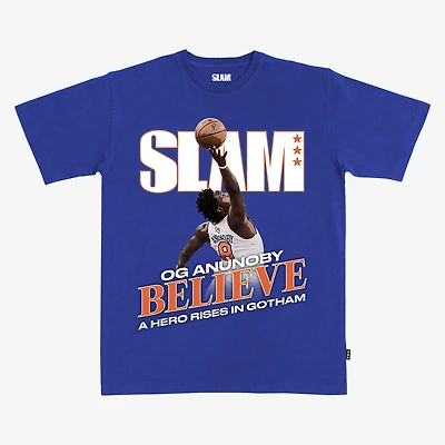 Unisex SLAM OG Anunoby Blue New York Knicks 2026 NBA Finals Game 4 Tip-In T-Shirt