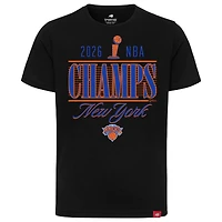 Unisex Sportiqe Navy New York Knicks 2026 NBA Finals Champions Trophy Skyline T-Shirt