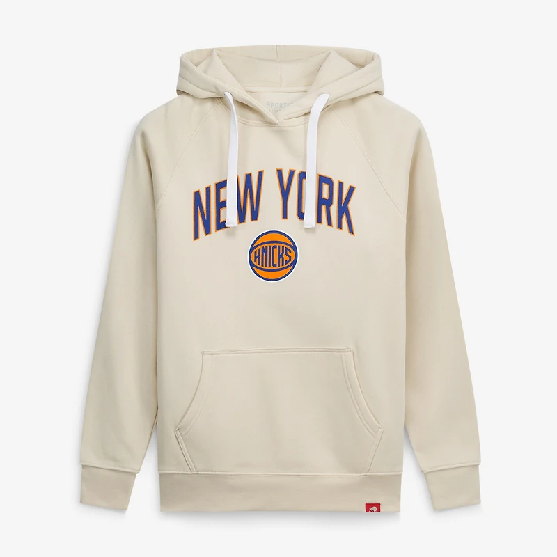 Unisex Sportiqe Cream New York Knicks Alternate Logo Olsen Tri-Blend Raglan Hoodie