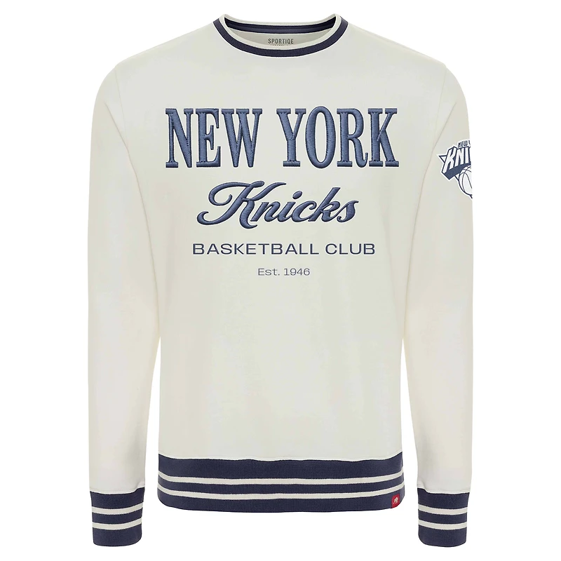 Sweat-shirt unisexe Sportiqe crème New York Knicks Athletic Club Collection Ellington Premium