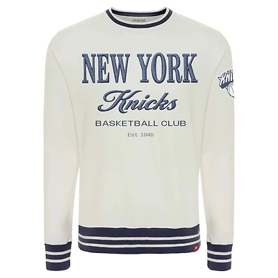 Sweat-shirt unisexe Sportiqe crème New York Knicks Athletic Club Collection Ellington Premium