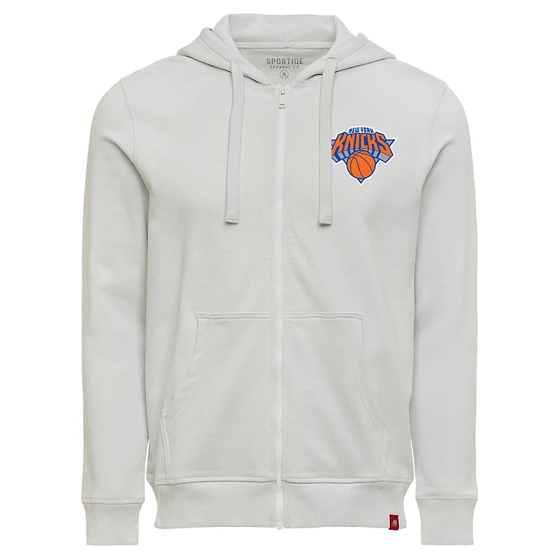 Sweat à capuche zippé unisexe Sportiqe gris New York Knicks Buxton Premium