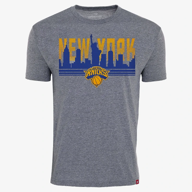 Unisex Sportiqe Navy New York Knicks Comfy Tri-Blend T-Shirt