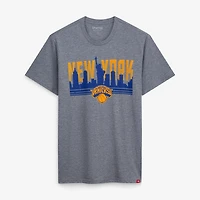 T-shirt unisexe Sportiqe bleu marine New York Knicks confortable en mélange de trois matières