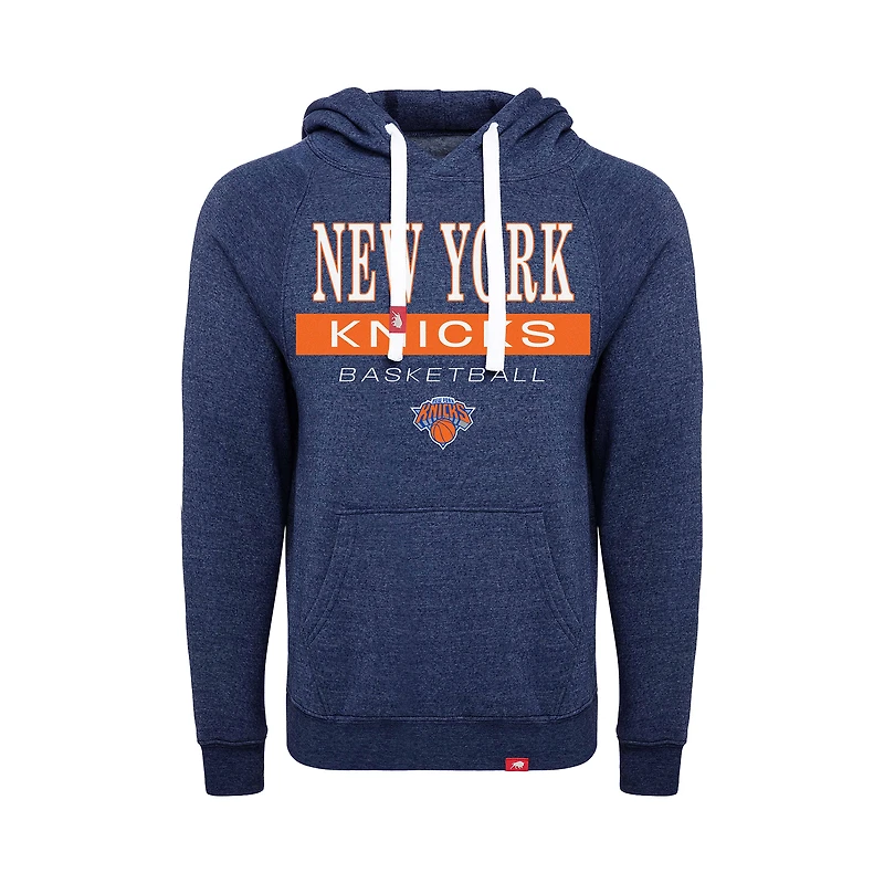 Unisex Sportiqe Navy New York Knicks Olsen Tri-Blend Raglan Hoodie