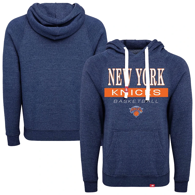 Unisex Sportiqe Navy New York Knicks Olsen Tri-Blend Raglan Hoodie
