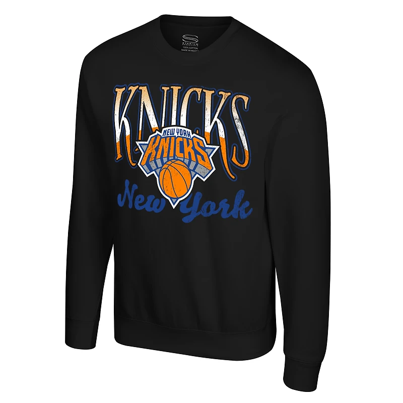 Unisex Stadium Essentials Black New York Knicks Sky High Fleece Sweatshirt
