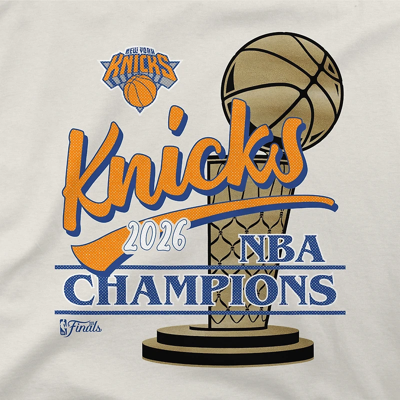Unisex Stadium Essentials Cream New York Knicks 2026 NBA Finals Champions Entertainer Urban T-Shirt