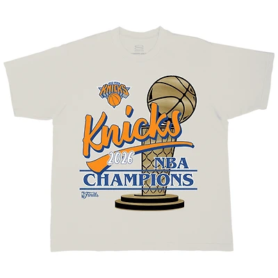 Unisex Stadium Essentials Cream New York Knicks 2026 NBA Finals Champions Entertainer Urban T-Shirt
