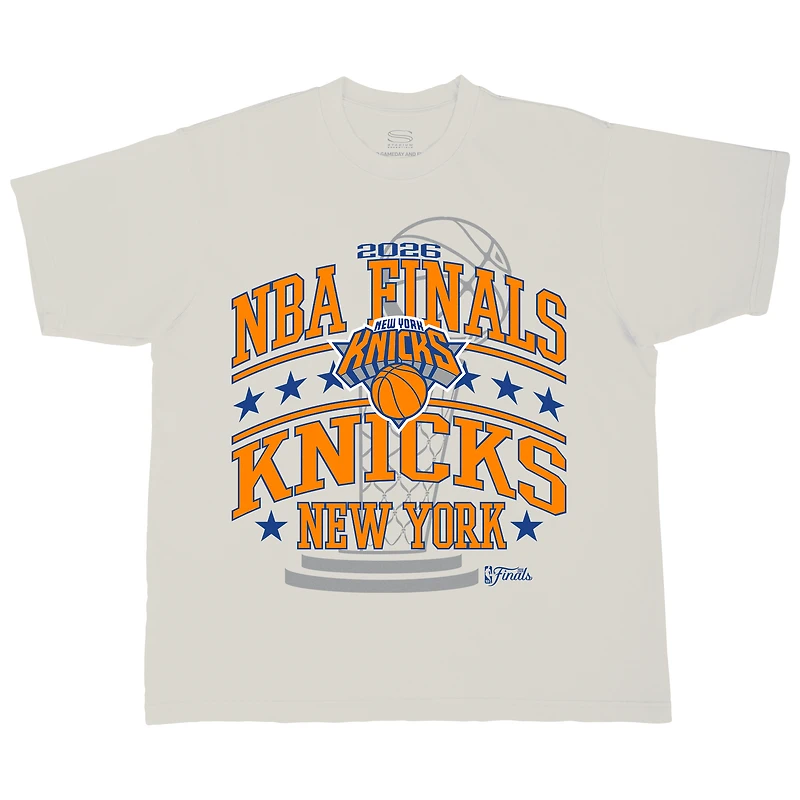 Unisex Stadium Essentials Cream New York Knicks 2026 NBA Finals No Regrets Urban T-Shirt