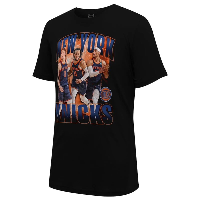 T-shirt unisexe Stadium Essentials Jalen Brunson, Donte DiVincenzo et Josh Hart noir New York Knicks Trio