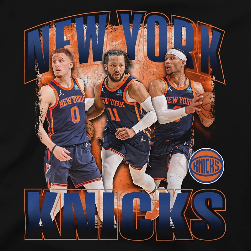 T-shirt unisexe Stadium Essentials Jalen Brunson, Donte DiVincenzo et Josh Hart noir New York Knicks Trio