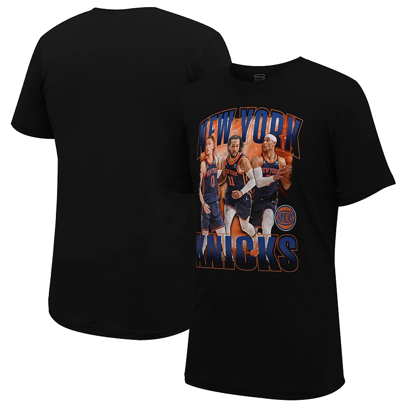 T-shirt unisexe Stadium Essentials Jalen Brunson, Donte DiVincenzo et Josh Hart noir New York Knicks Trio