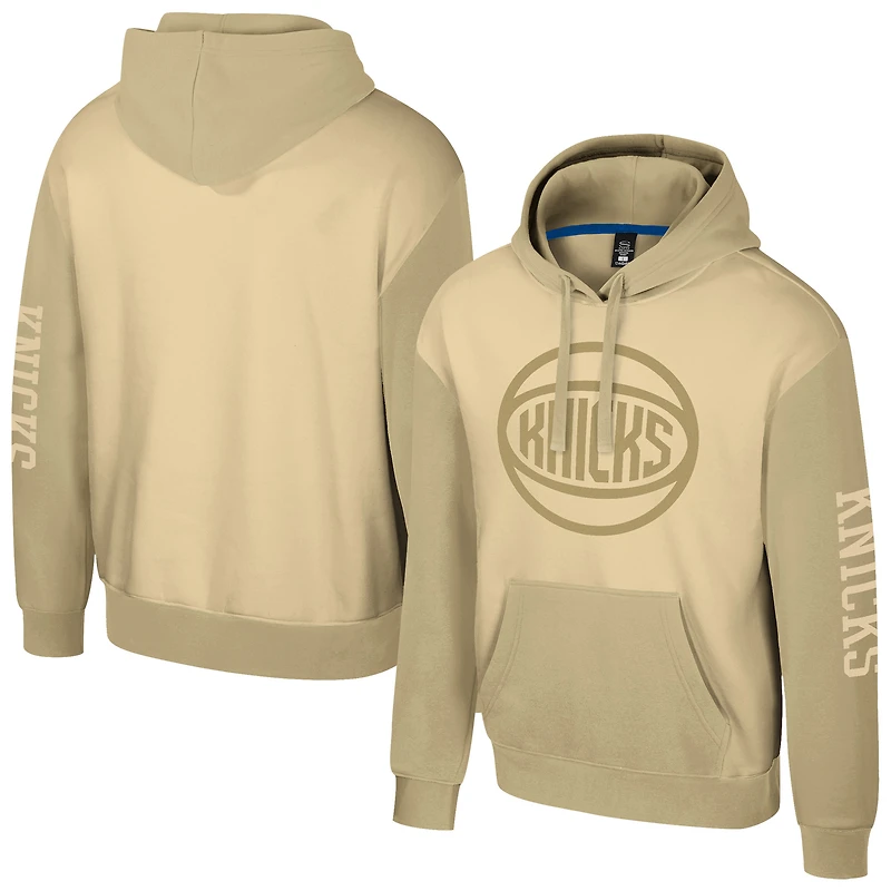 Unisex Stadium Essentials Khaki New York Knicks Rafters Burst Hoodie